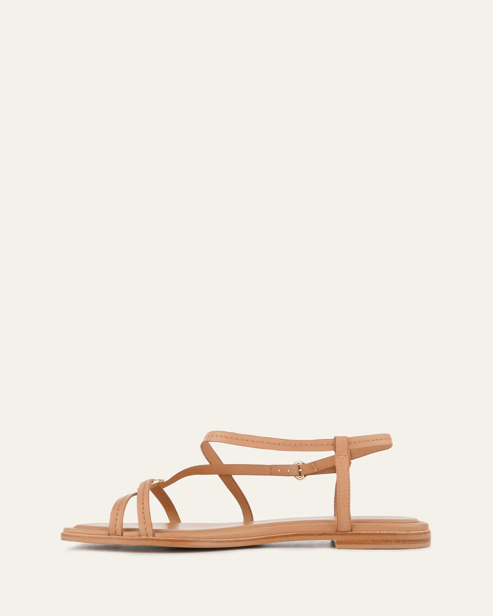 ADDI FLAT SANDALS TOFFEE LEATHER