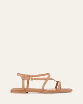 ADDI FLAT SANDALS TOFFEE LEATHER