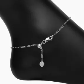 Adjustable Graffetta Paperclip Anklet (Silver)