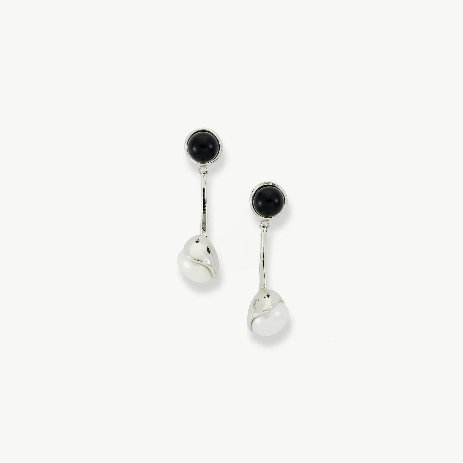 Agate & Pearl Charm Earrings