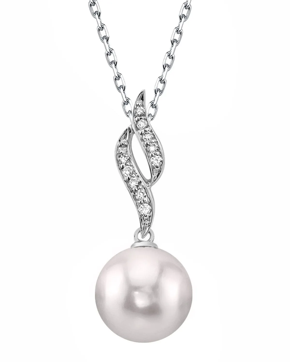 Akoya Pearl & Diamond Flame Pendant