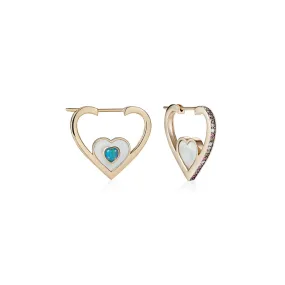 Anahata Large Heart Hoops