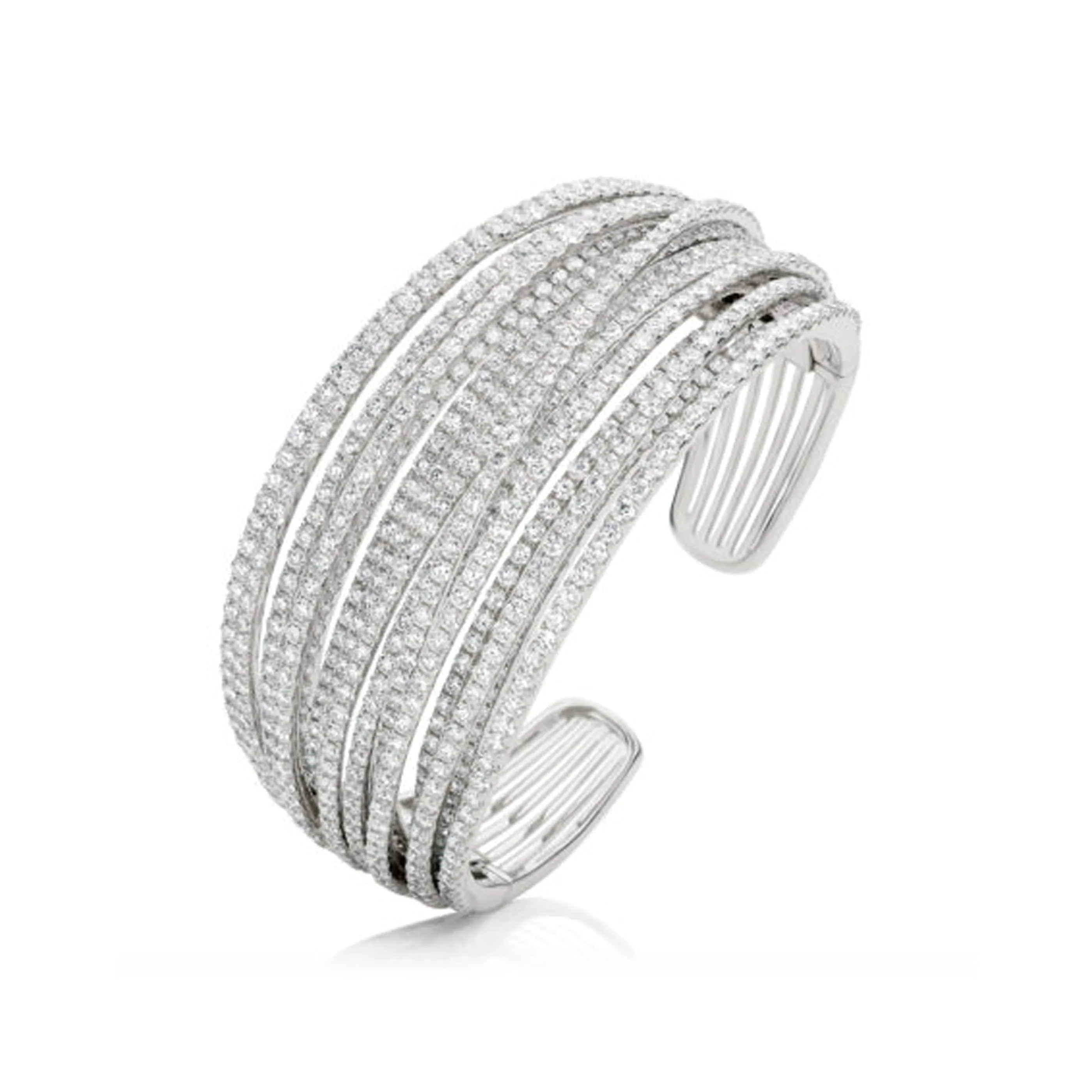 Artisan Diamond Bangle | White Gold