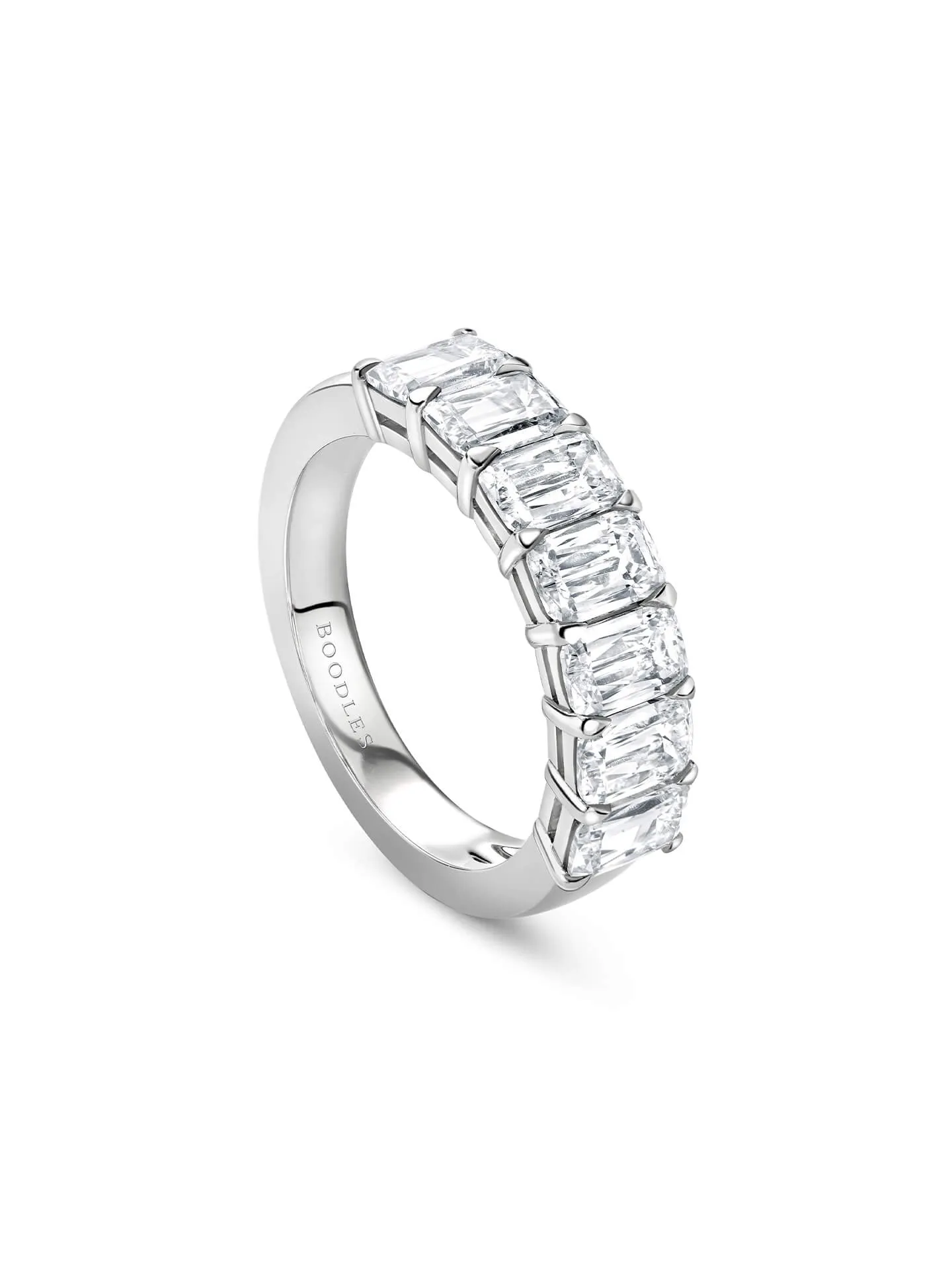 Ashoka Diamond Seven Stone Half Platinum Eternity Ring