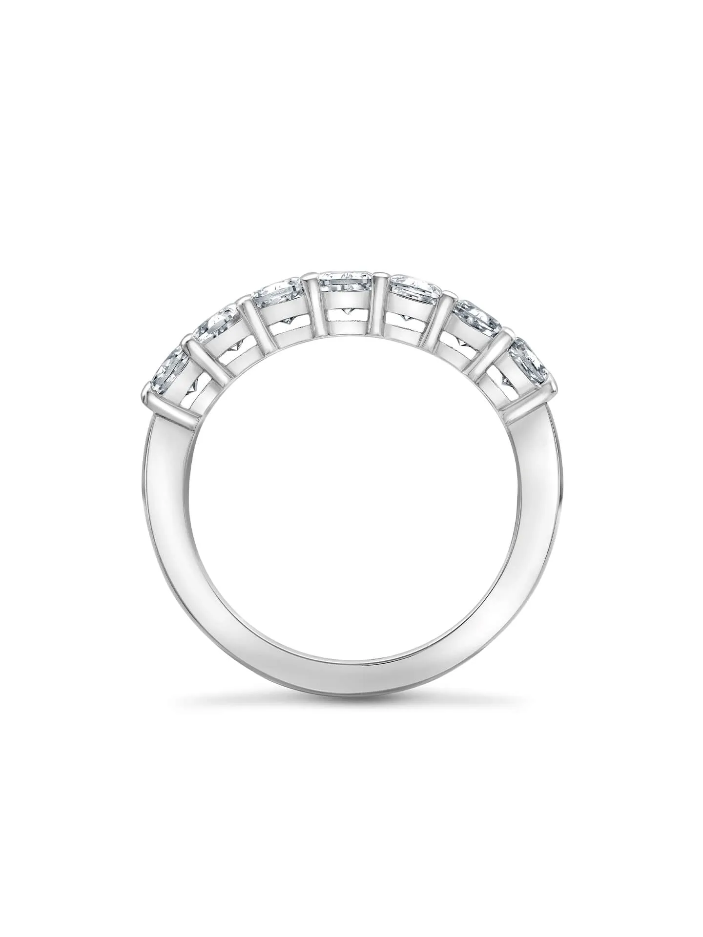 Ashoka Diamond Seven Stone Half Platinum Eternity Ring