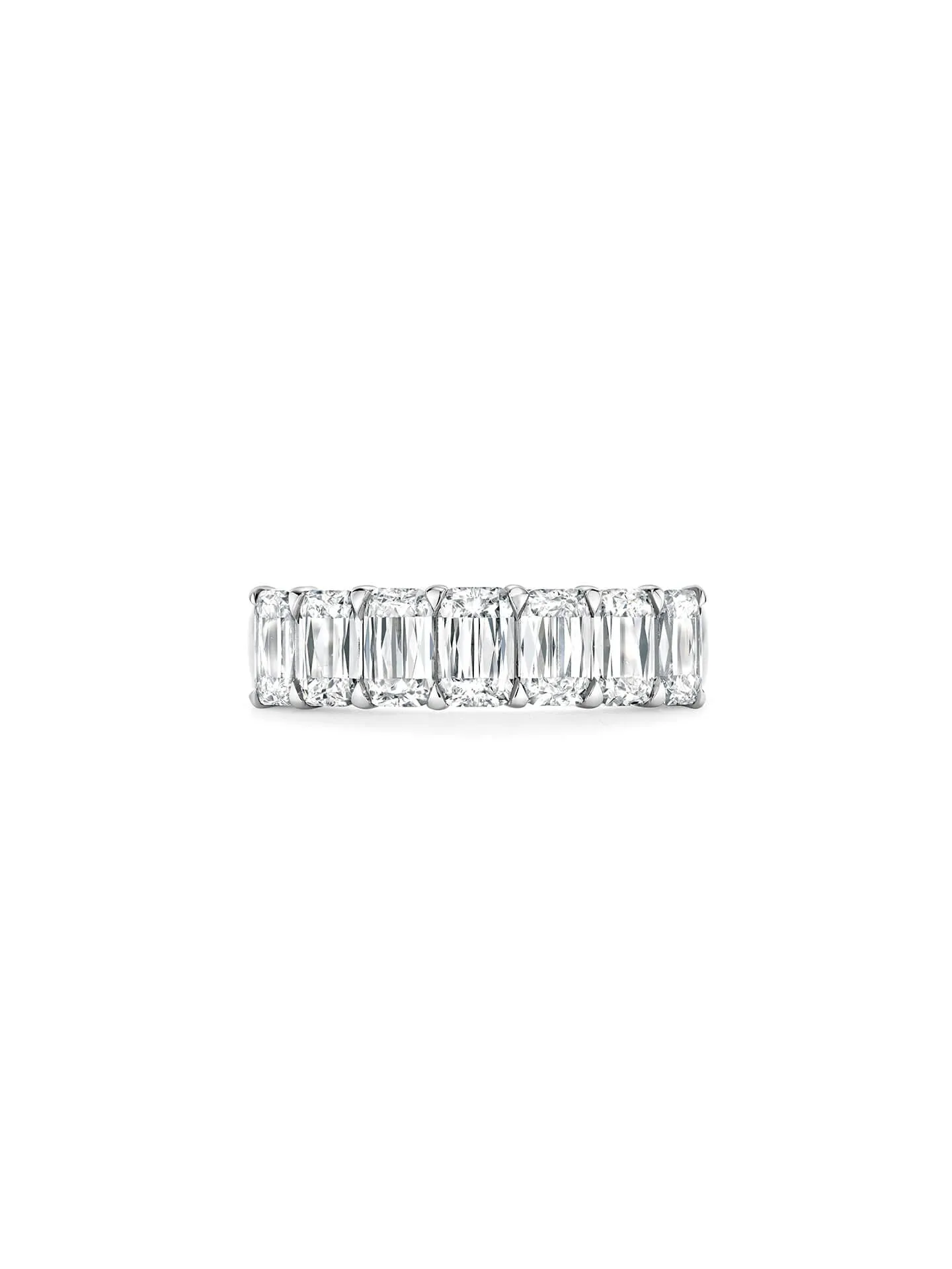 Ashoka Diamond Seven Stone Half Platinum Eternity Ring