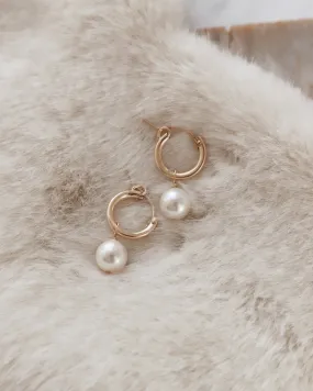 AUDREY PEARL HOOP EARRINGS