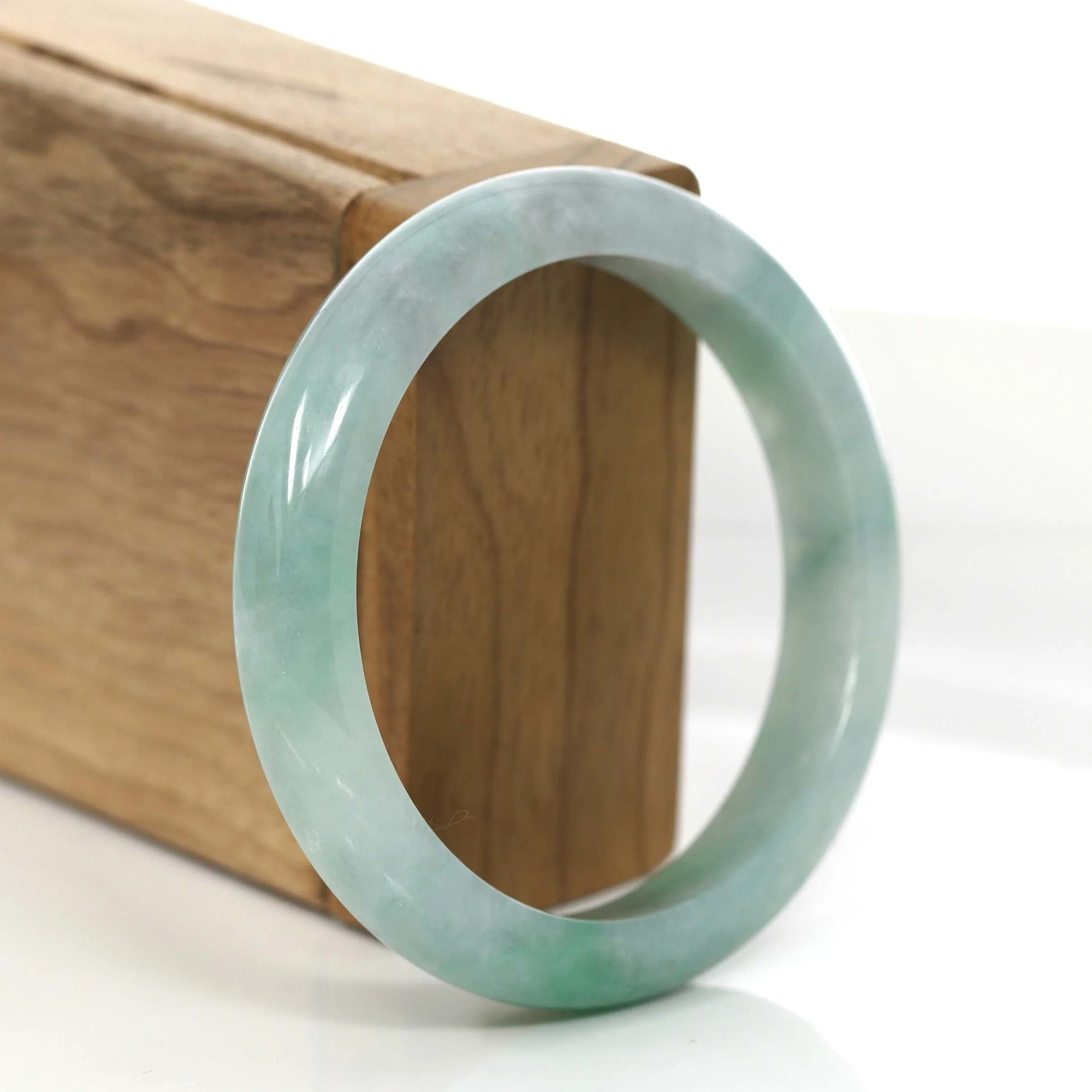 Baikalla Classic Green Natural Burmese Jadeite Jade Bangle (56.87 mm) #748