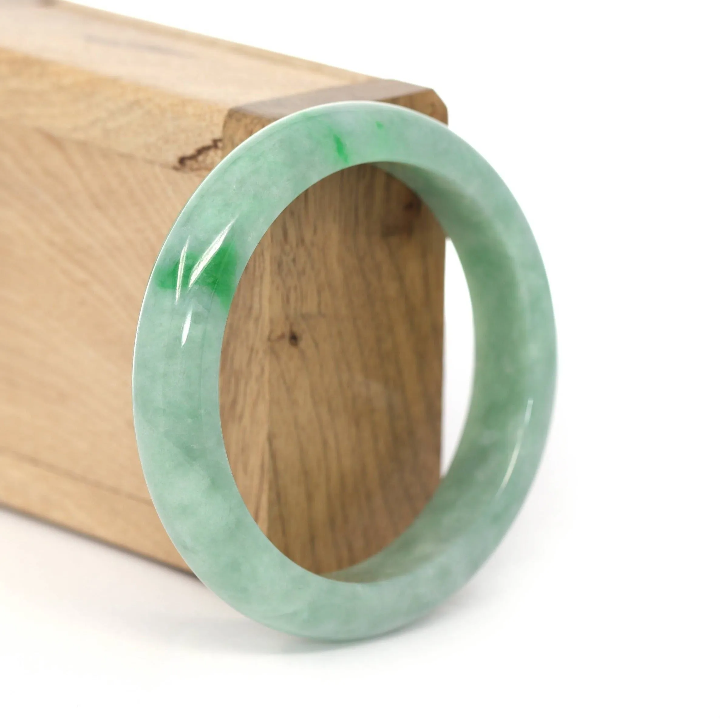 Baikalla "Classic Bangle" Forest Green Natural Burmese Jadeite Jade Bangle ( 55.91 mm )  #436