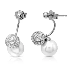 Ball with Sliding Mother of Pearl Earrings