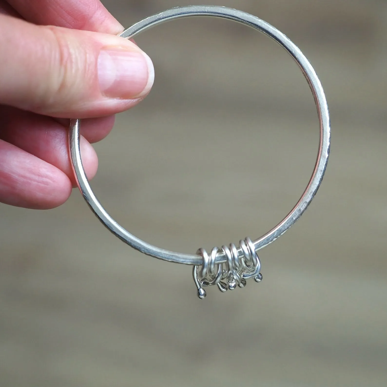 Bangle - Silver Spinner Twist Bangle - Hallmarked