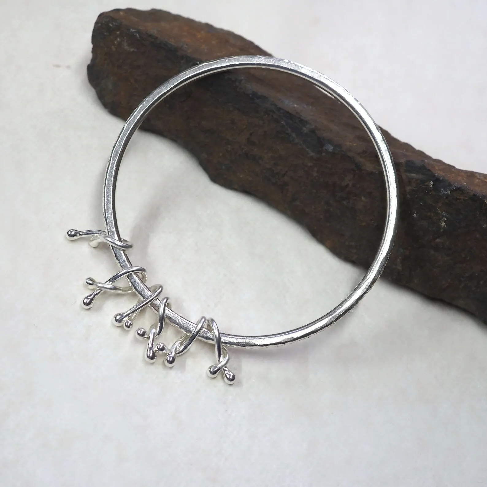 Bangle - Silver Spinner Twist Bangle - Hallmarked