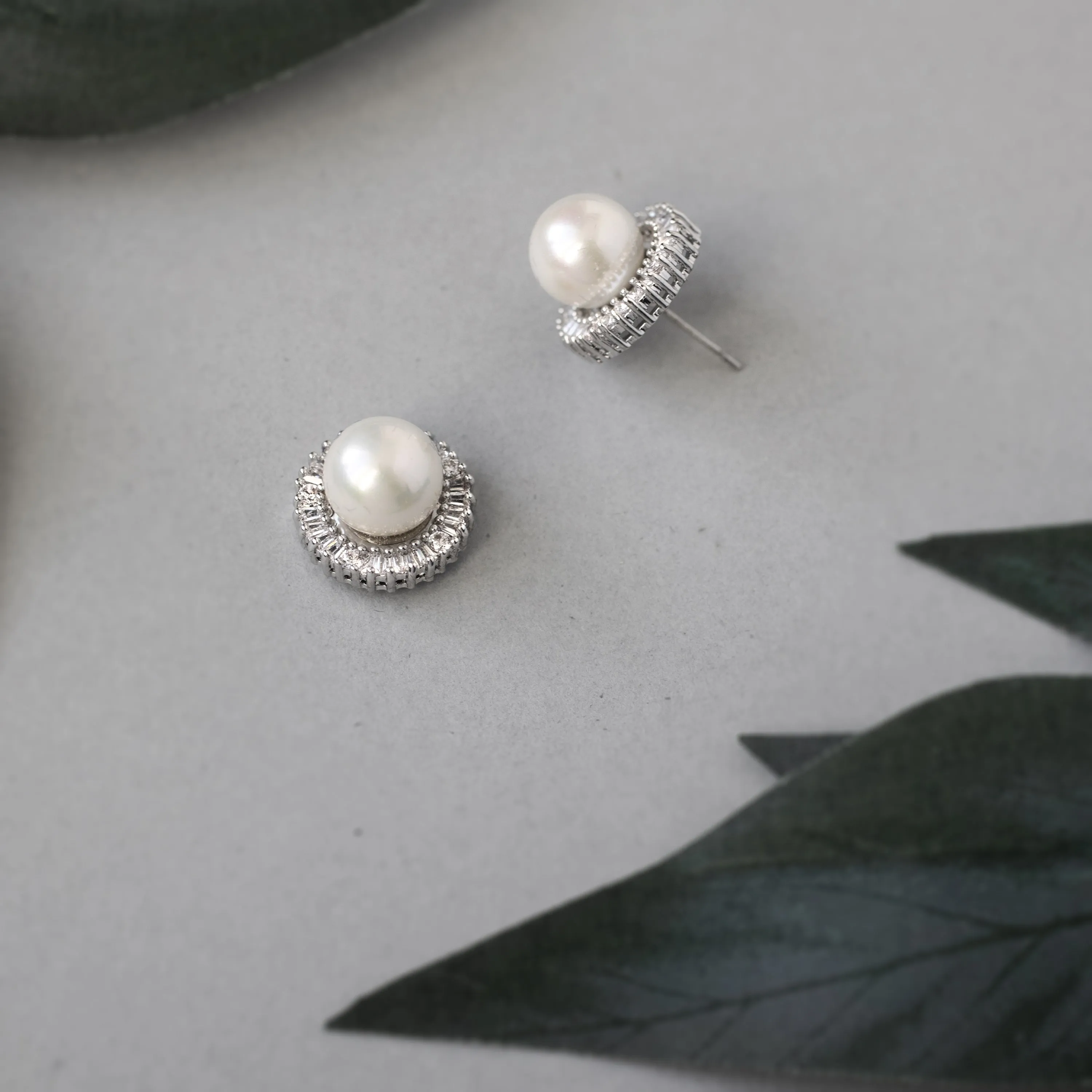 Big Pearl CZ Studs