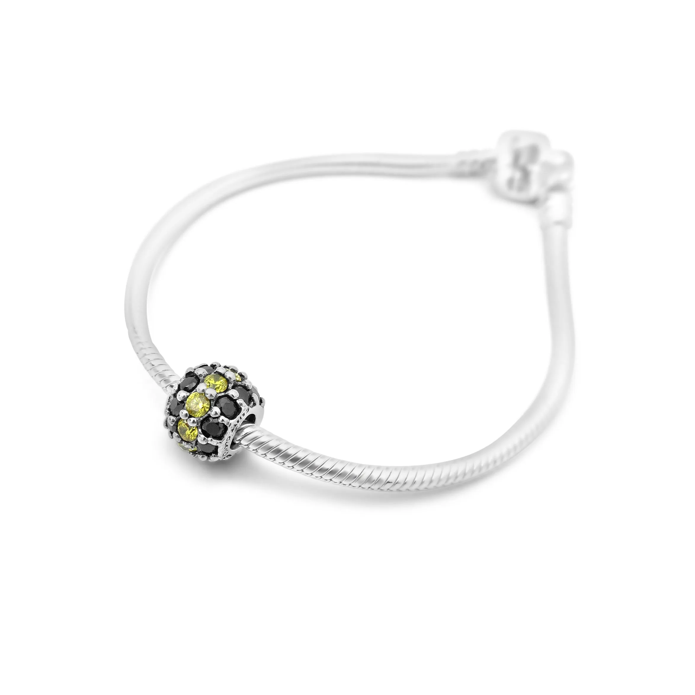 Black & Gold Swarovski Striped Couture Charm