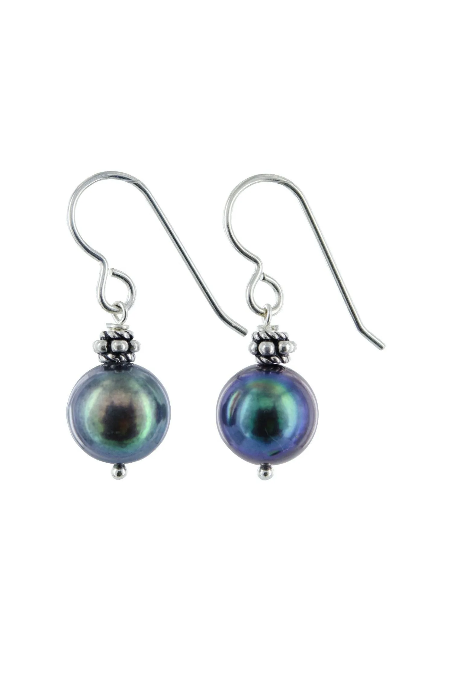 Black Freshwater Large 10MM -11MM Pearl Earrings