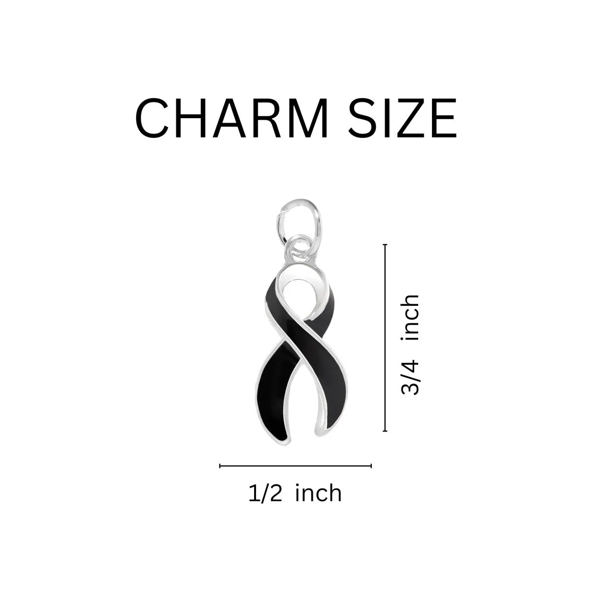 Black Ribbon Retractable Charm Bracelets