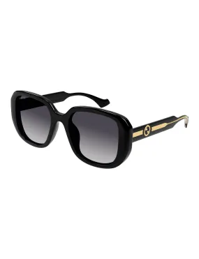 Blondie Logo Sunglasses, Black/Crystal Grey