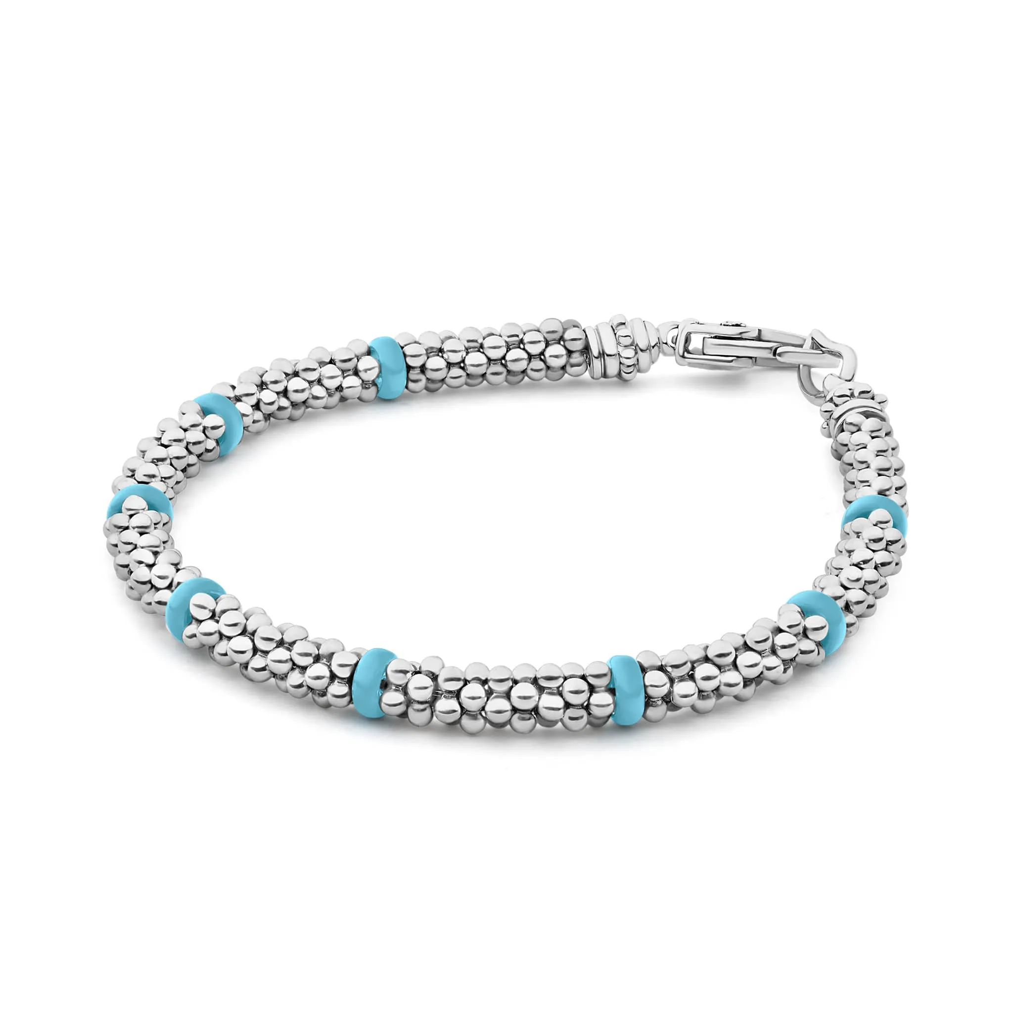 Blue Caviar Eight Ceramic Station Beaded Bracelet | 5mm