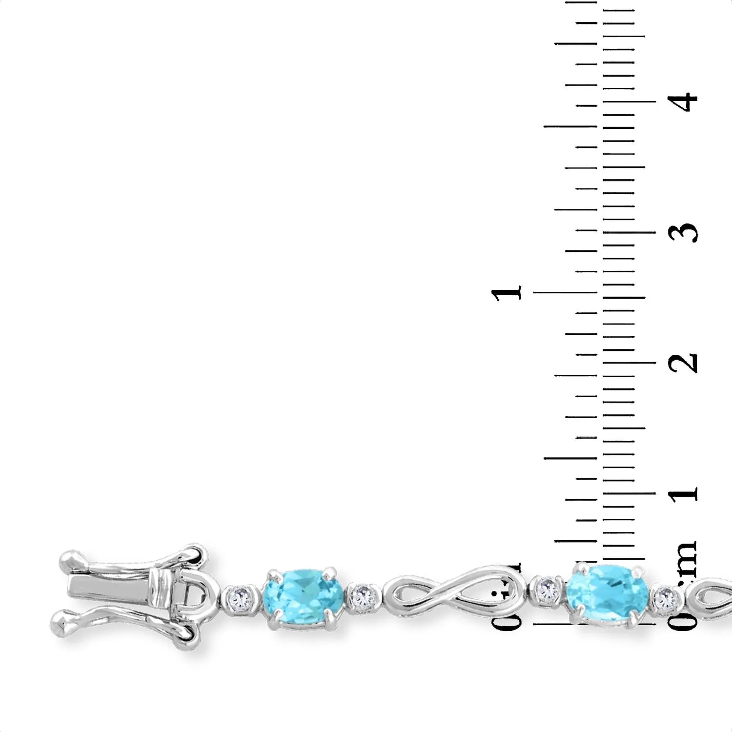 Blue Topaz Infinity 7.5-inch Bracelet in Sterling Silver