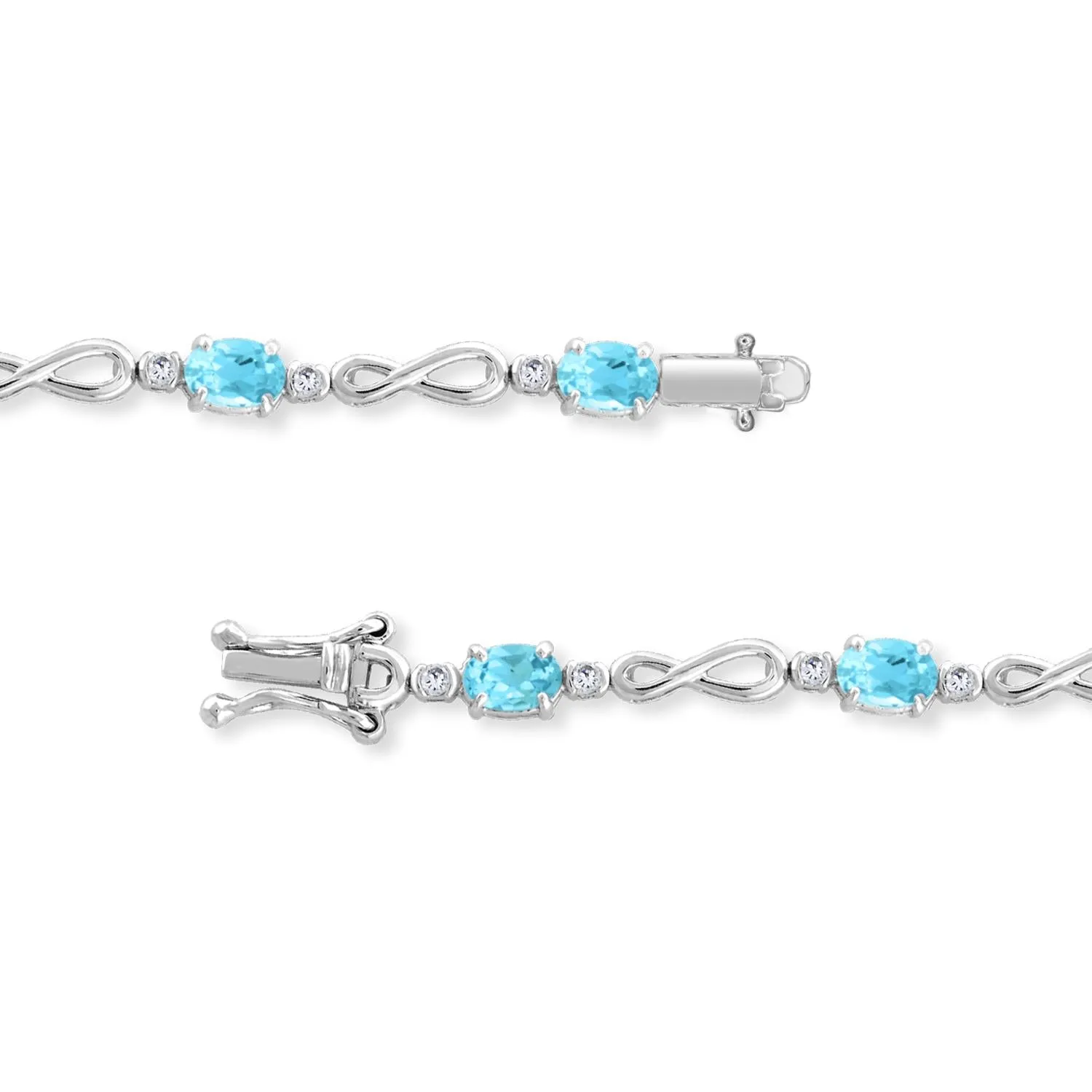 Blue Topaz Infinity 7.5-inch Bracelet in Sterling Silver