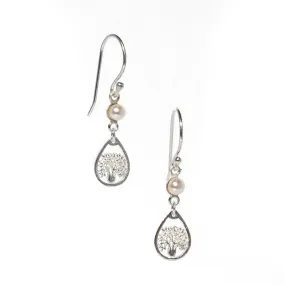 Boab Dew Drop Pearl Earrings Silver