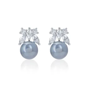 Bows of Grey Pearl Earrings