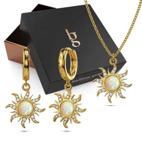 Boxed Celestial Opal Necklace and Earrings Set