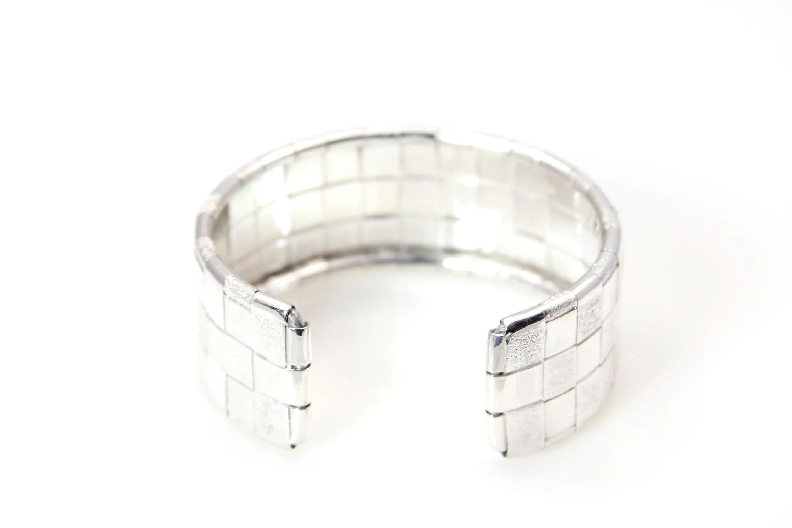 Bracelet - Cuff Sterling Silver Woven 3 Line Lauhala Collection