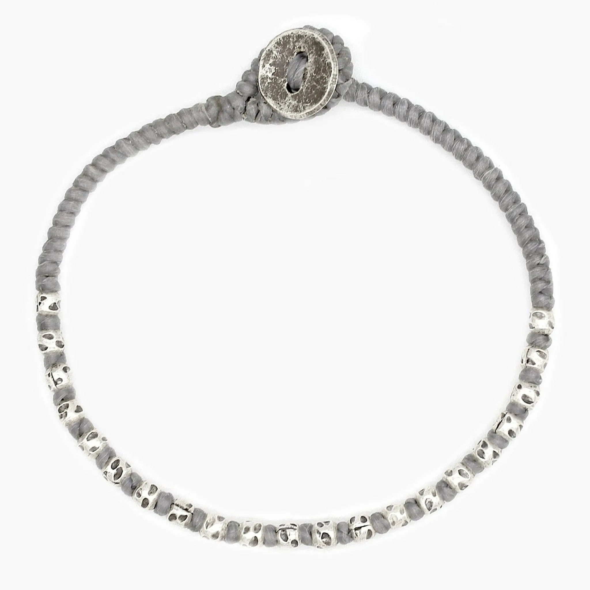 Braided "Kamasan" Silver Bracelet (Grey)