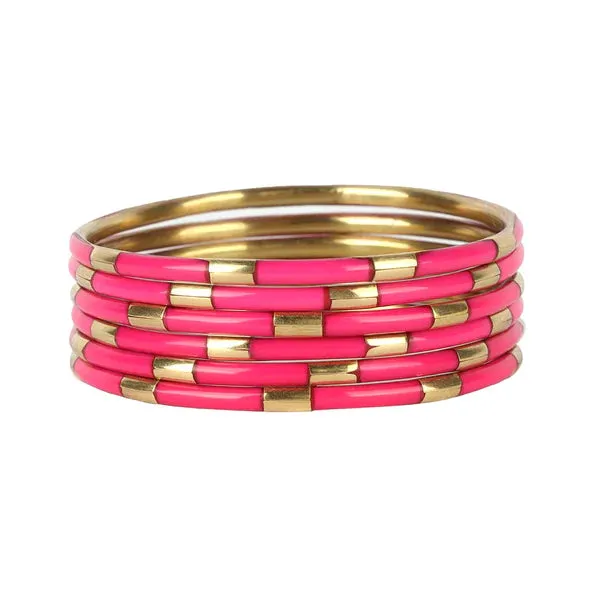 BuDhaGirl | Set of Six | Veda Bangles in Pink