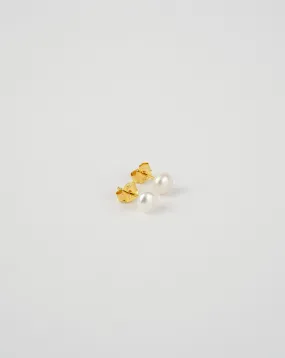 Button Freshwater Pearl Stud Earrings