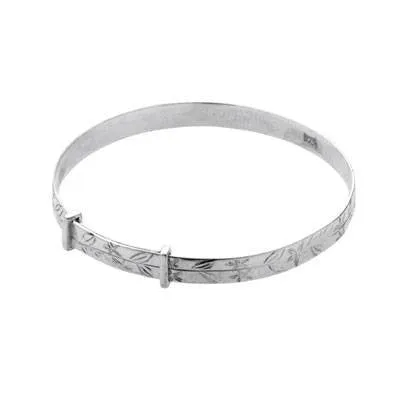 Carrs Silver Christening Bangle PNJ042