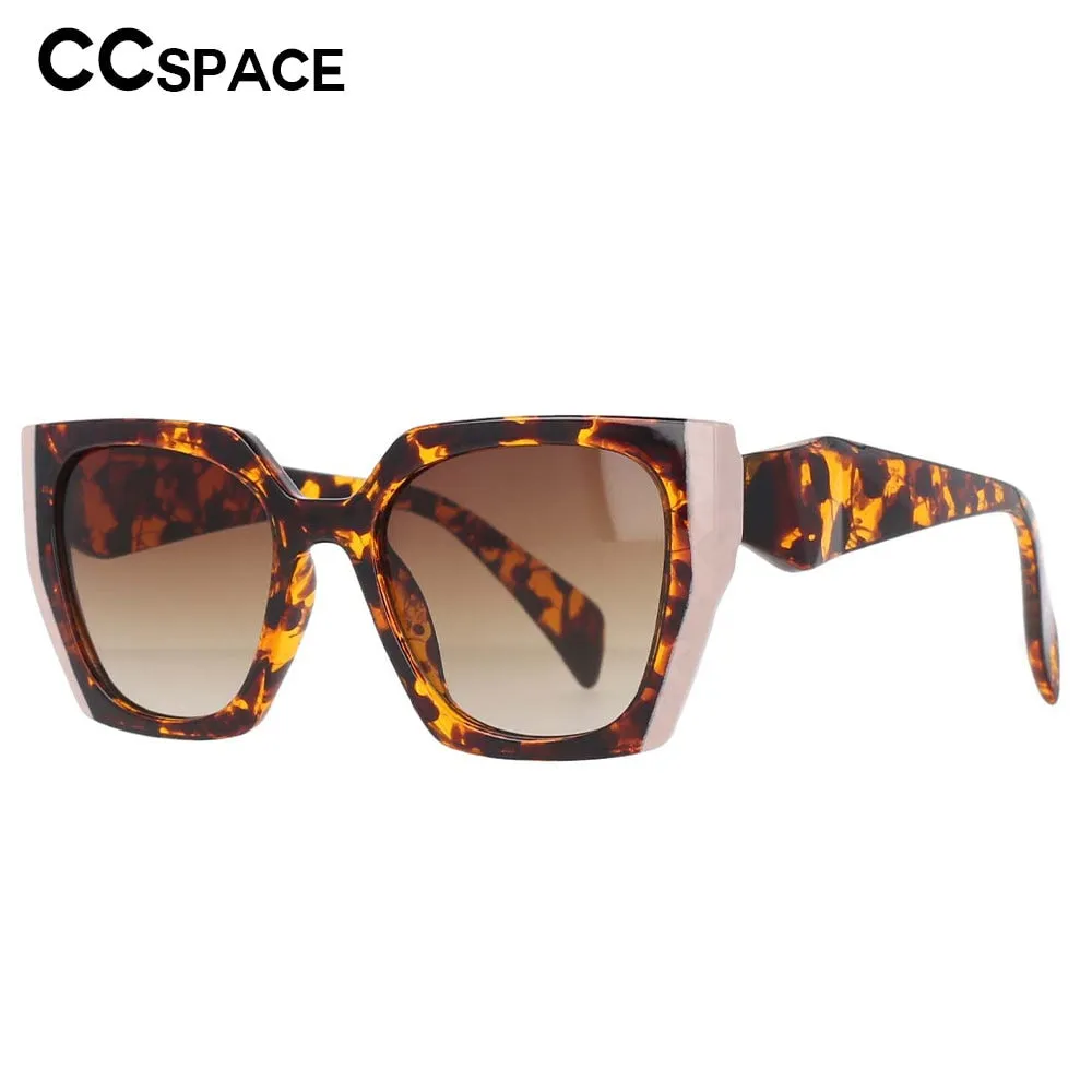 CCspace Women's Full Rim Square Cat Eye Resin Frame Sunglasses 53222