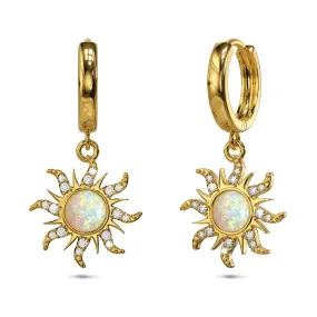 Celestial Opal Sun Drop Earrings