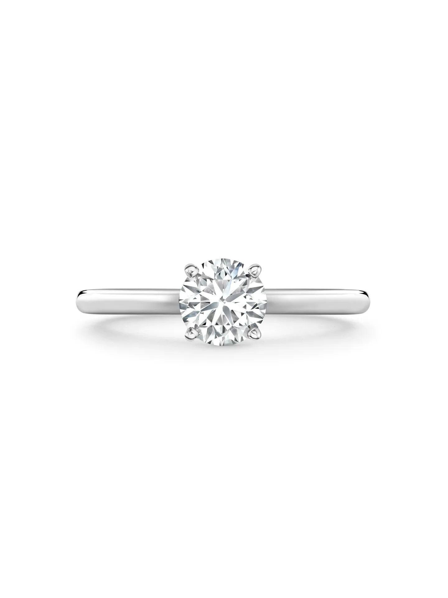 Classic Platinum Diamond Engagement Ring 0.9 Carat FVS1