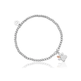 Clogau Paw Print White Topaz Affinity Bead Bracelet