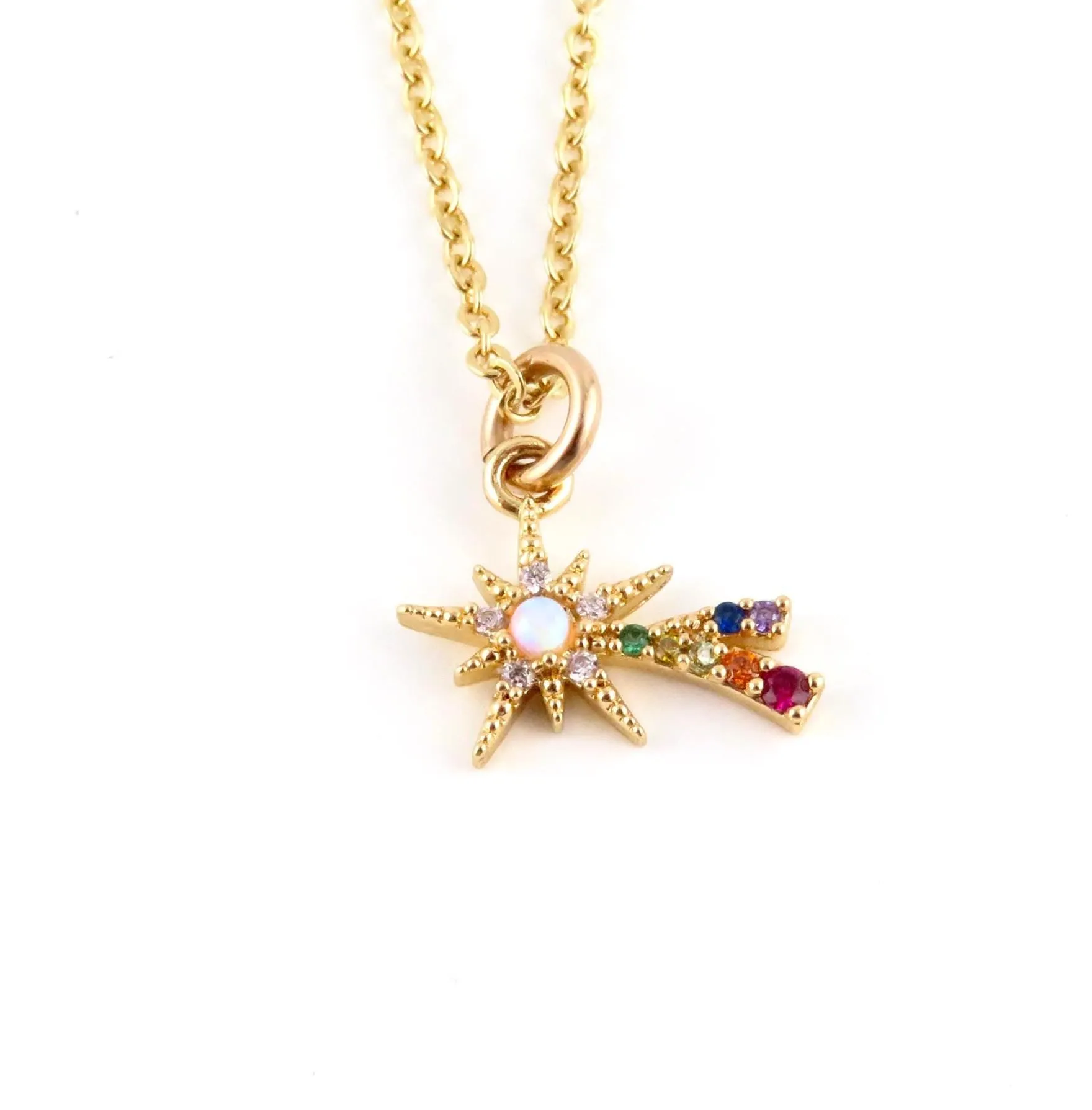 Colorful Opal Shooting Star Necklace