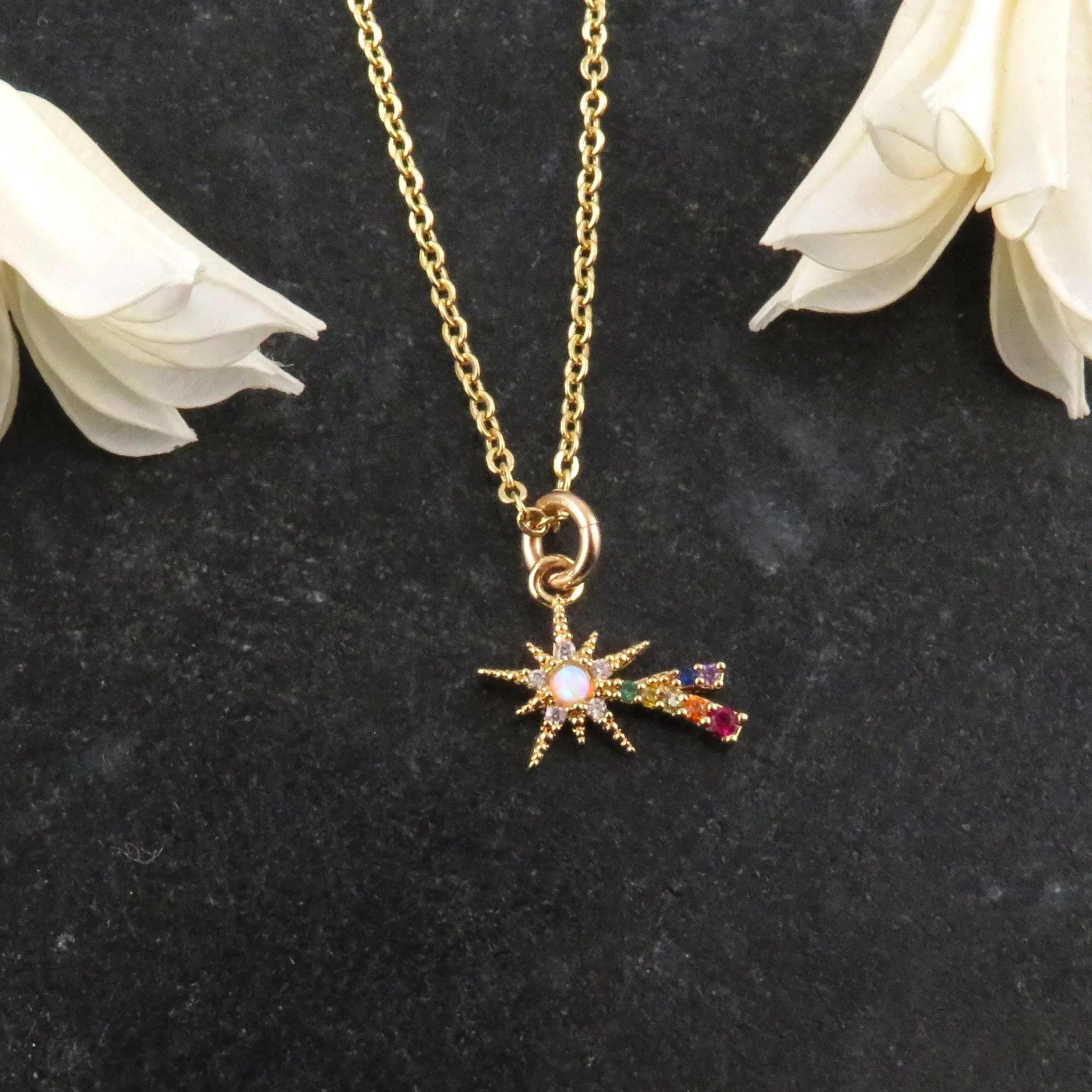 Colorful Opal Shooting Star Necklace