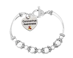 Coronavirus (COVID-19) Awareness Heart Partial Beaded Bracelet