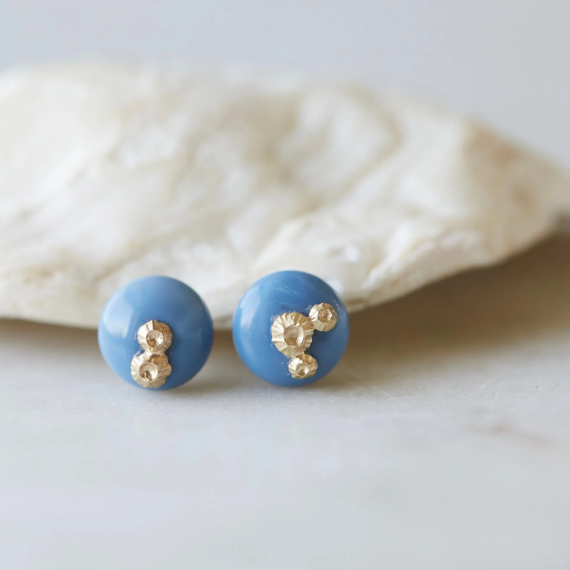 Cosmic Nest Opal Ruthie B. Studs with Barnacles