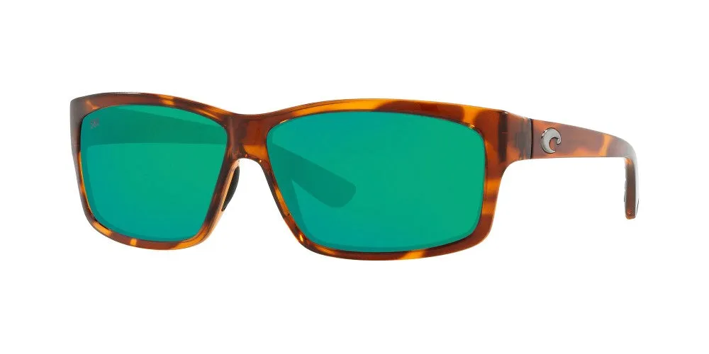 Costa Del Mar Mens Cut Honey Tortoise Frame - Green Mirror 580 Glass Lens - Polarized Sunglasses