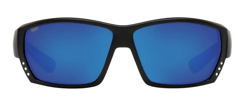 Costa Del Mar Mens Tuna Alley Matte Black Frame - Blue Mirror 580 Plastic Lens - Polarized Sunglasses