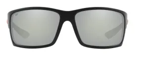 Costa Del Mar Reefton Race Black Frame - Gray Silver Mirror 580 Glass Lens - Polarized Sunglasses