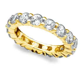 Crislu Brilliant Round Cut Eternity Band Gold