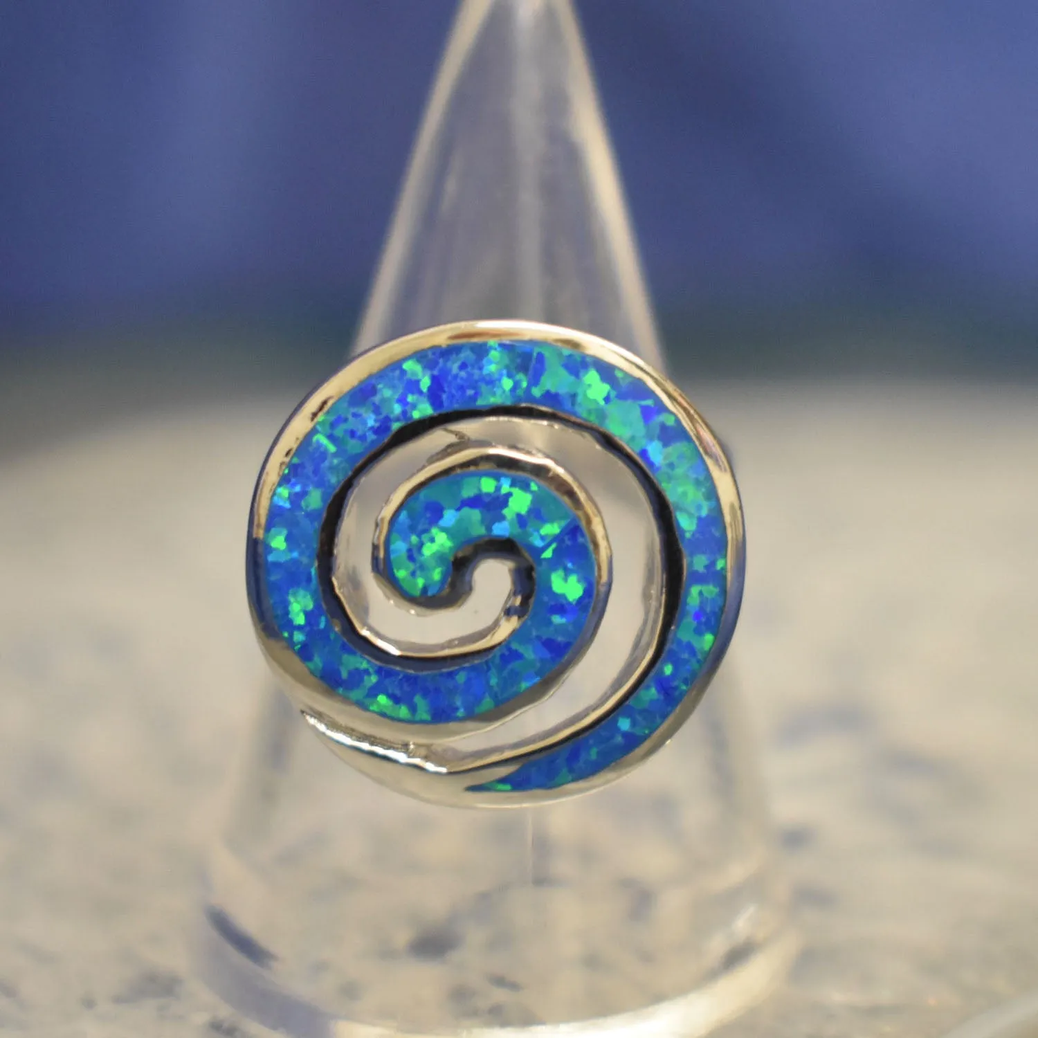 Cultured Opal Swirl Ring (925) Sterling Silver