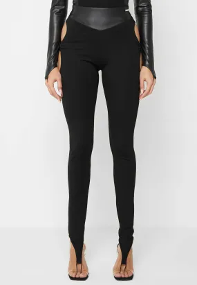 Cut-Out O-Ring Leggings  - Black