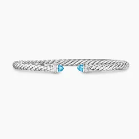 David Yurman Cablespira ® Flex Bracelet with Blue Topaz and Diamonds