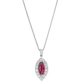 Deja Vu Platinum 1.32ct Ruby and Diamond Pendant