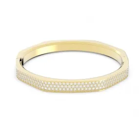 Dextera Gold-Tone Plated White Octagon Bangle