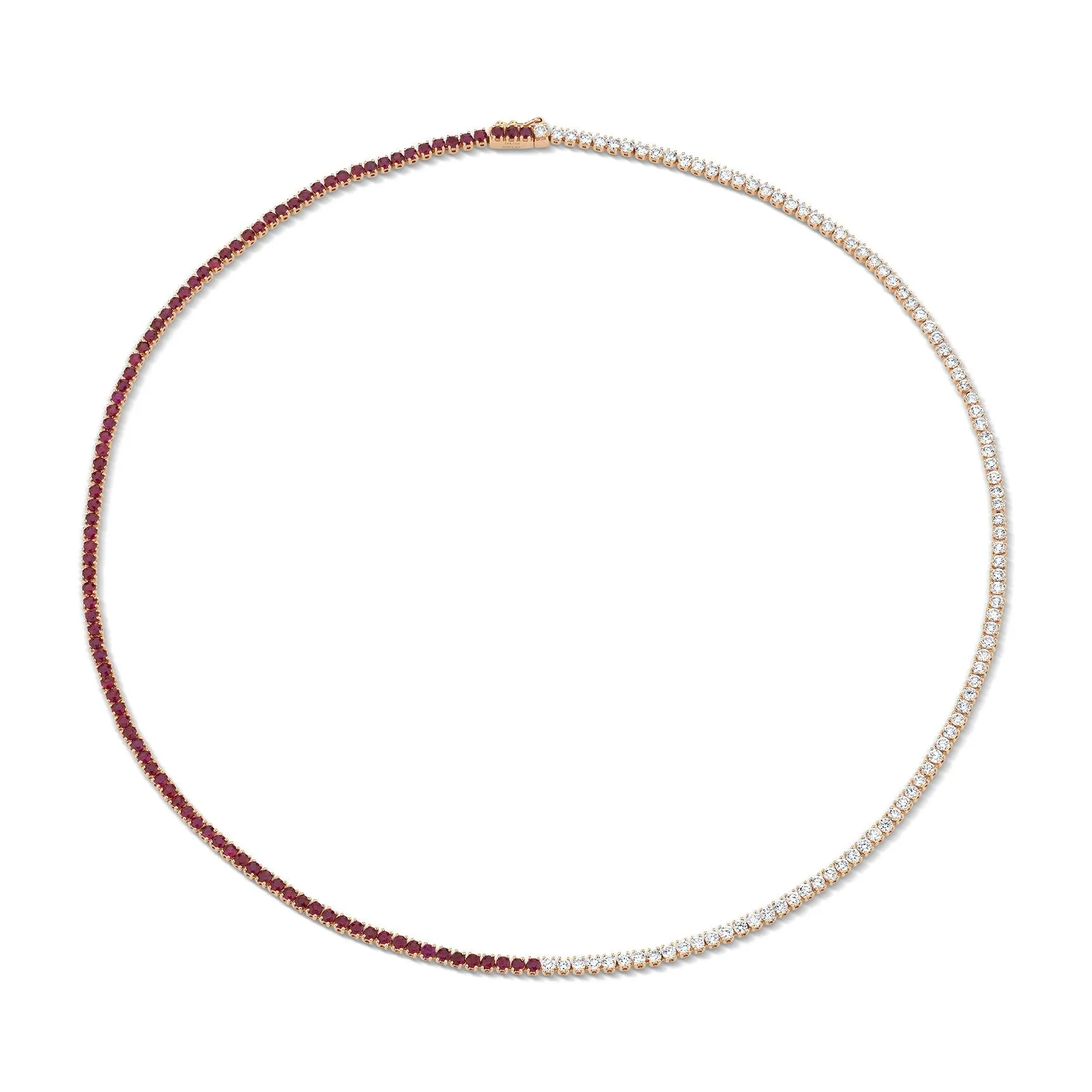 DIAMOND AND RUBY HEPBURN CHOKER 16"